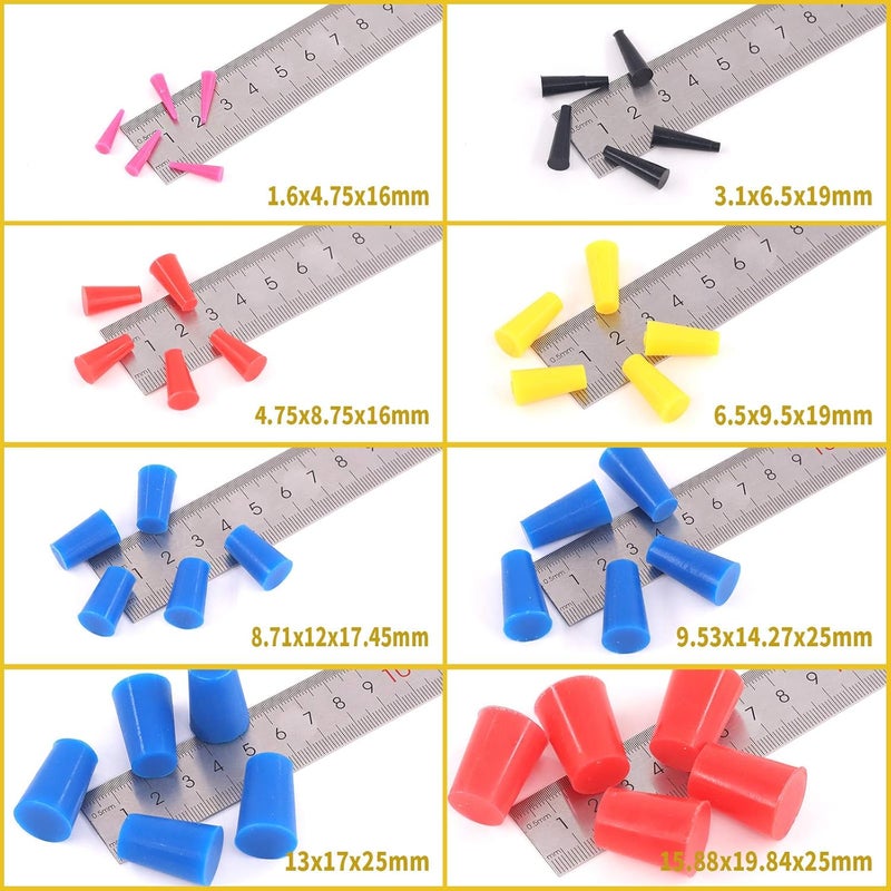 Mardatt 80Pcs Silicone Rubber Tapered Stopper Plug and Protective End Cap Assortment Kit Withstand High Temperature for Powder Coating Painting Anodizing Repairing Masking Spraying - Image 5